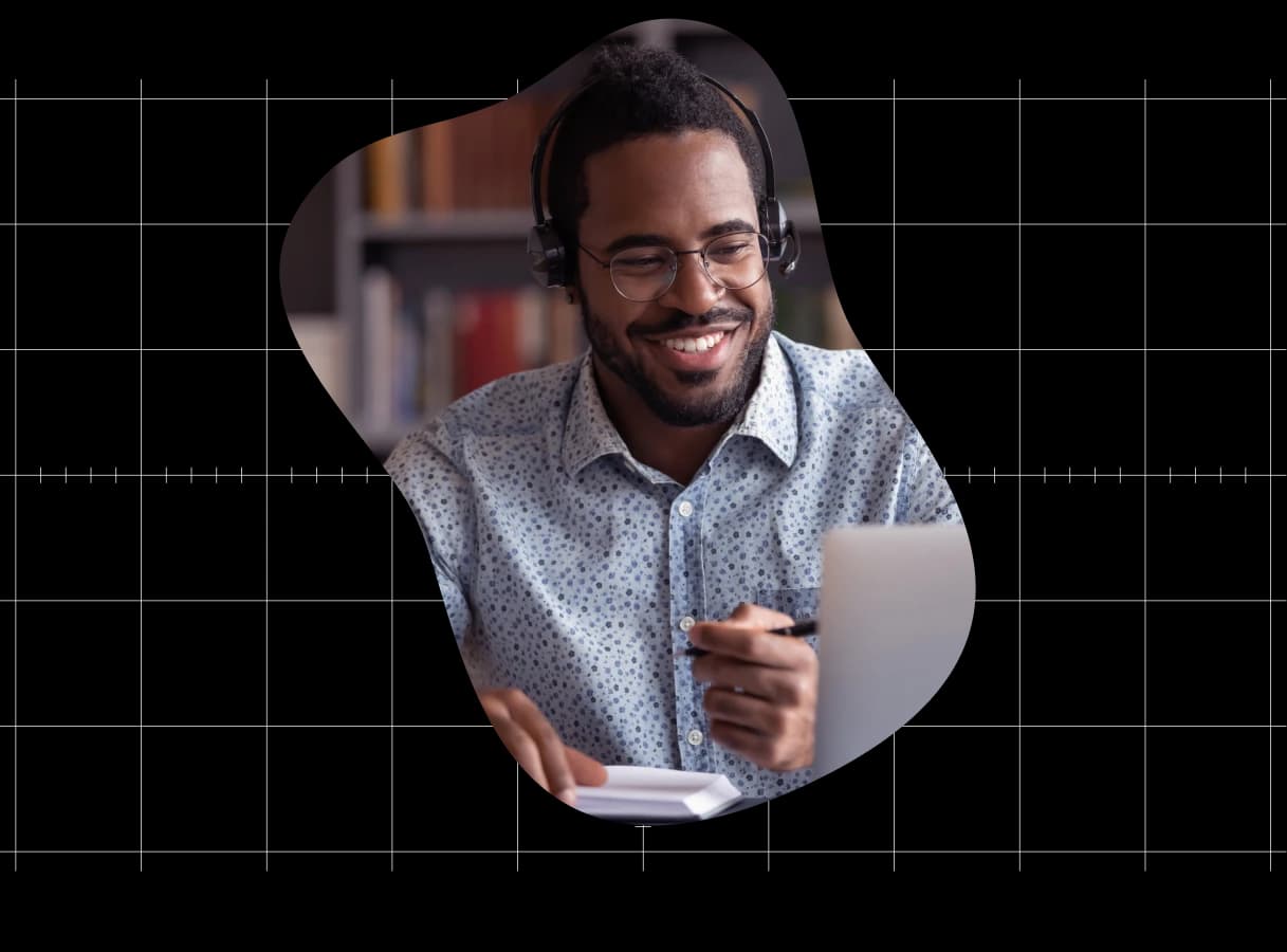 man headset